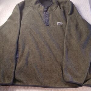 Eddie Bauer Quarter Snap Sweatshirt Forest Green Size XXL Kangaroo Pockets